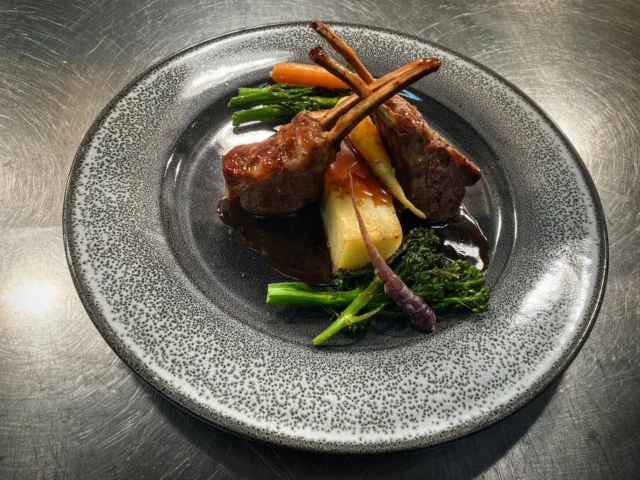 Lamb Cutlet, Dauphinoise Potato, Tenderstem Broccoli, Baby Carrots, Red Wine Jus

#spring #newmenu #lamb #lambdish #meatdish #food #foodie #foodlover #delicious #deliciousfood #chef #cheflife #hotel #dinigroom #bar #cosy #bankholidaymonday #countryside #tranquility #elterwater #elterwaterquarry #langdale #langdalevalley #wheelwrightscottages #sunnyday #petfriendly #beergarden